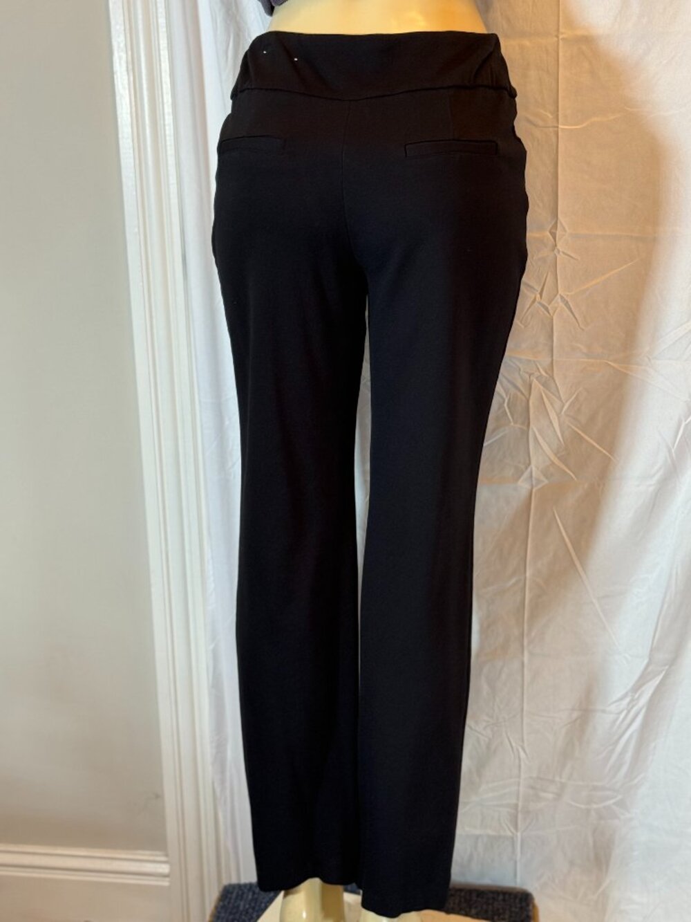 Cato Black Dress Slacks with Front Pockets, faux rear pocket Women's M